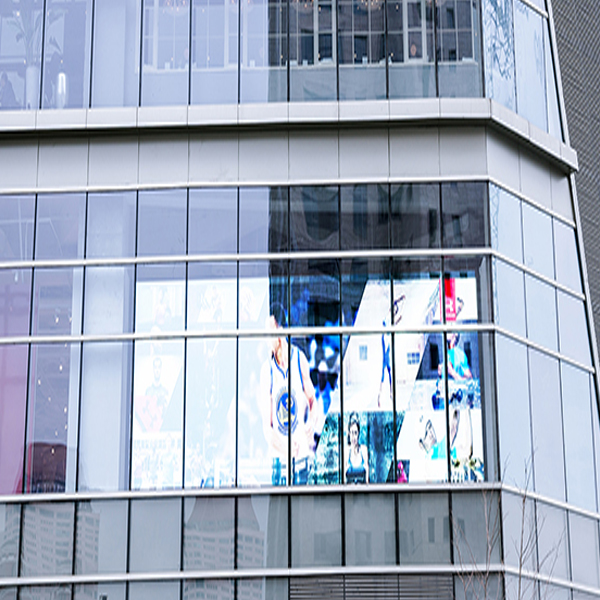 Shopping mall glass building transparent screen in Xiamen