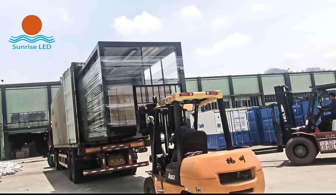 Mobile led truck transportation and loading process