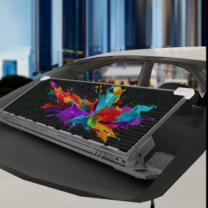 Full Color Wifi&4G Car Glass Window LED Transparent Display Board Taxi Rear Window LED Advertising Display Pane