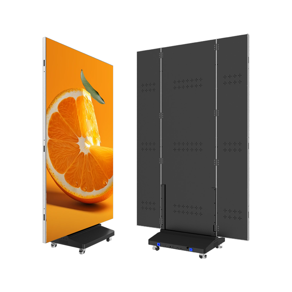 Wondershine Indoor Advertising LED Display Screen Panel Double Sided 3 Faces Three Fold Electronic Folding Poster