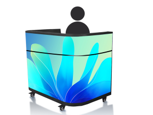 Custom LED Counter DJ Booth Facade Front Desk Screen P1.86/P2.5 Indoor/Outdoor Digital Poster Graphics for Reception Exhibition