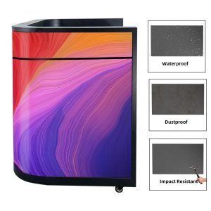 Custom LED Counter DJ Booth Facade Front Desk Screen P1.86/P2.5 Indoor/Outdoor Digital Poster Graphics for Reception Exhibition