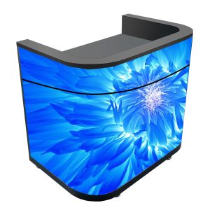 Custom LED Counter DJ Booth Facade Front Desk Screen P1.86/P2.5 Indoor/Outdoor Digital Poster Graphics for Reception Exhibition