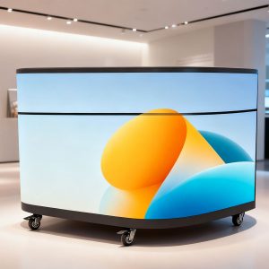 Custom LED Counter DJ Booth Facade Front Desk Screen P1.86/P2.5 Indoor/Outdoor Digital Poster Graphics for Reception Exhibition