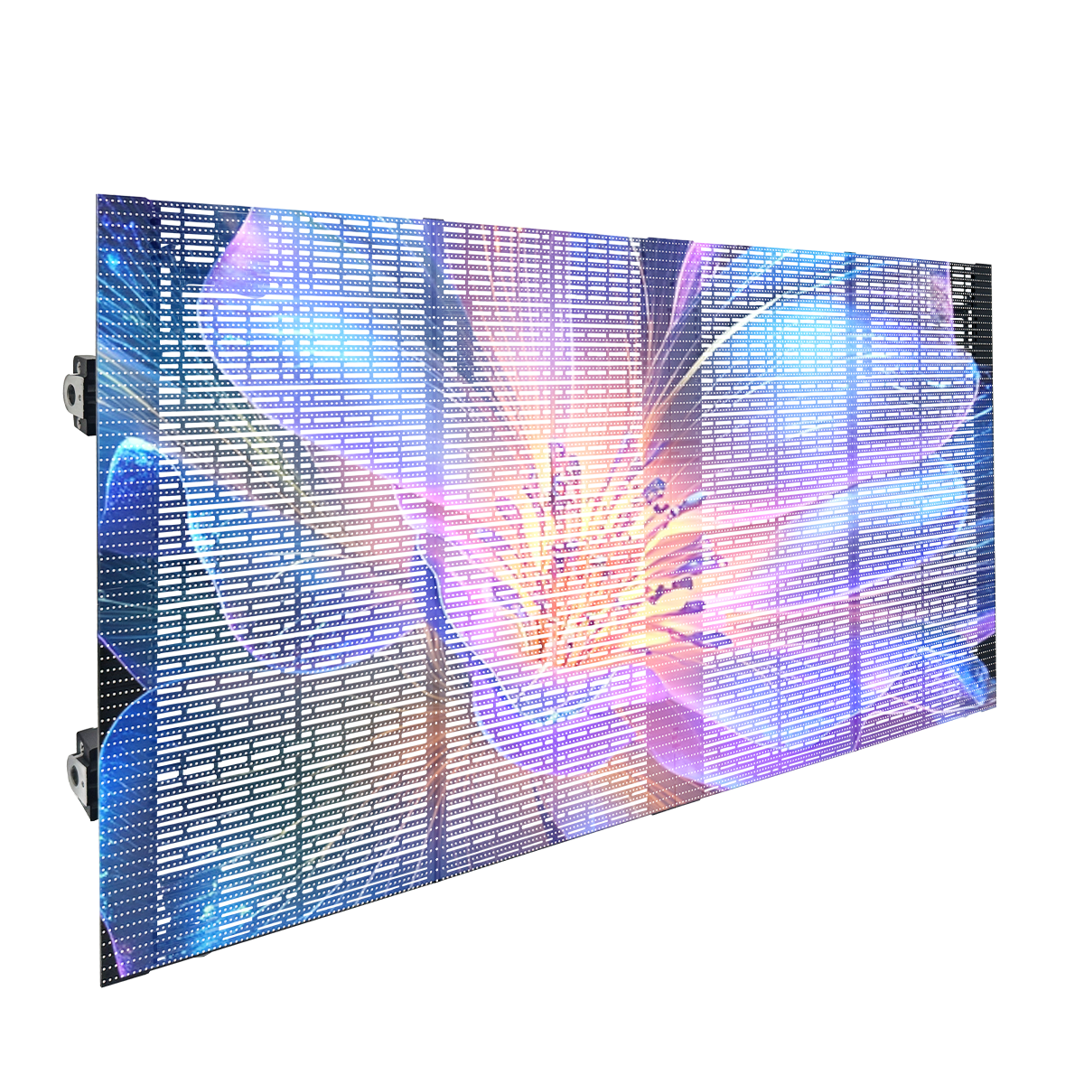 HD high gray-scale LED interactive transparent display, used as transparent video wall for glass windows and media advertising.