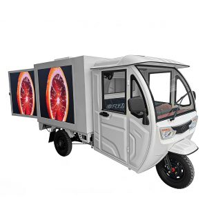 Mobile high-brightness LED display, for advertising, closed-body cargo electric tricycle display screen.
