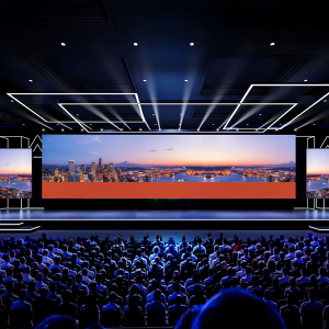 Outdoor and indoor event stage backdrop curtains, video walls, LED rental panels, digital LED displays