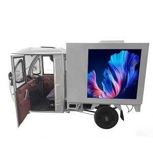 Mobile high-brightness LED display, for advertising, closed-body cargo electric tricycle display screen.