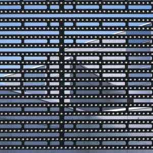 HD high gray-scale LED interactive transparent display, used as transparent video wall for glass windows and media advertising.