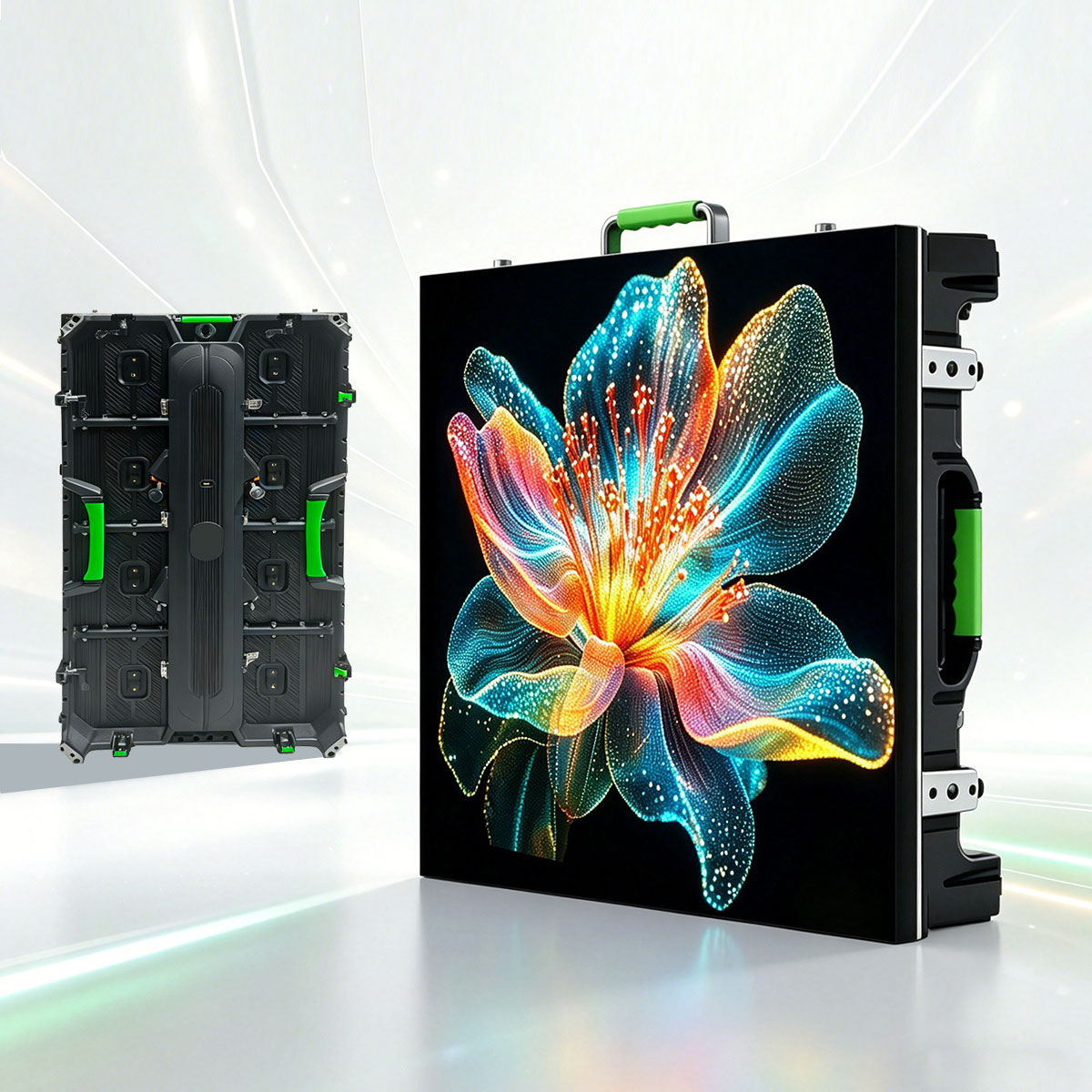 Stage LED display screen for concert stage rental and exhibition hall advertising.