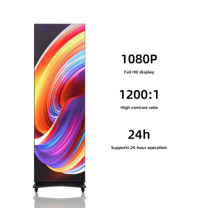 Outdoor Foldable LED Advertising Screen IP65 Waterproof Movable Digital Poster Display with Wheels for Store Exhibition