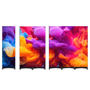 Outdoor Foldable LED Advertising Screen IP65 Waterproof Movable Digital Poster Display with Wheels for Store Exhibition