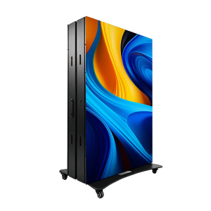 Outdoor Foldable LED Advertising Screen IP65 Waterproof Movable Digital Poster Display with Wheels for Store Exhibition