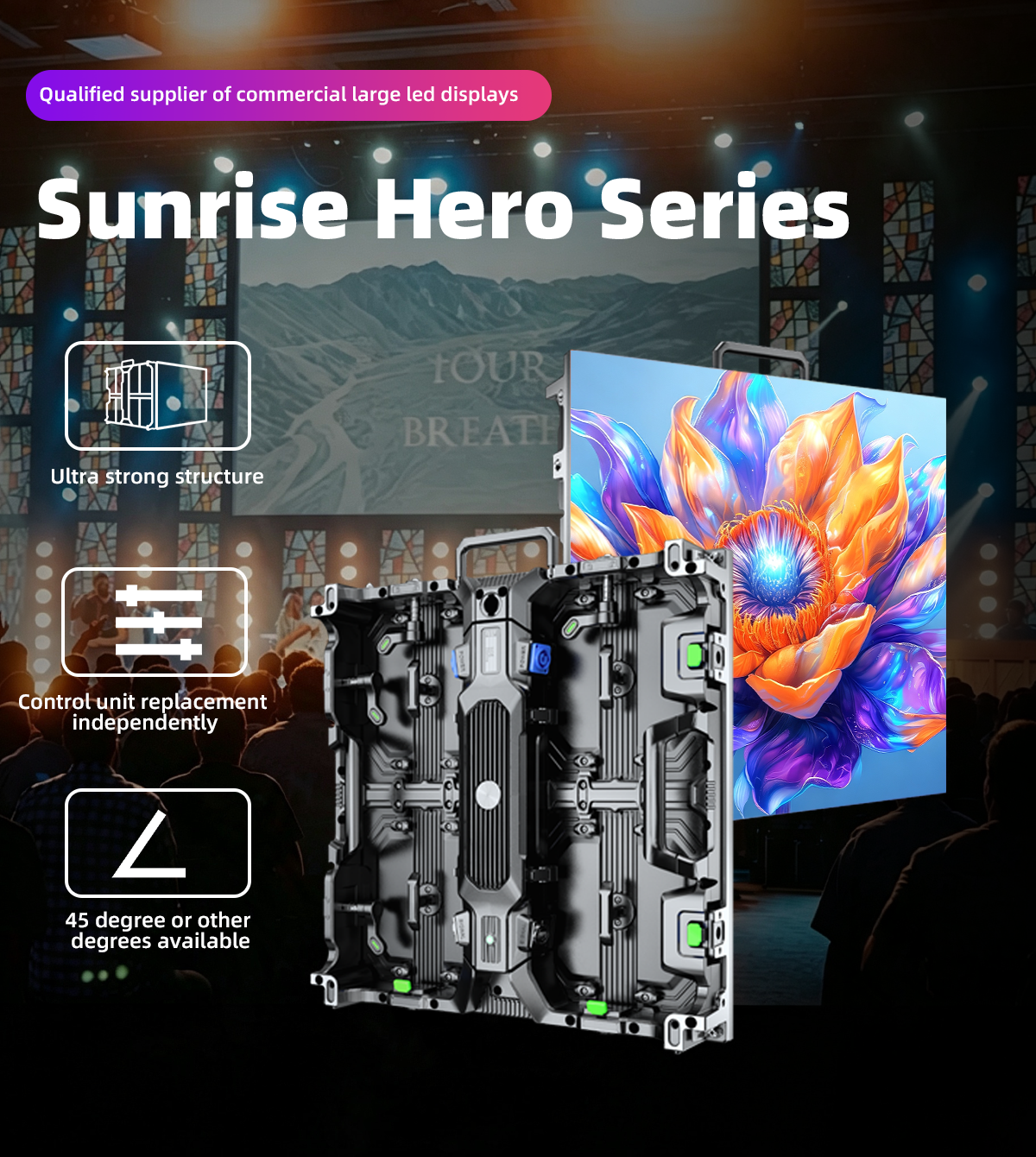 High Definition Rental LED Display Stage Video Wall Background Panel Indoor Outdoor Movable LED Screen Suitable for Exhibitions