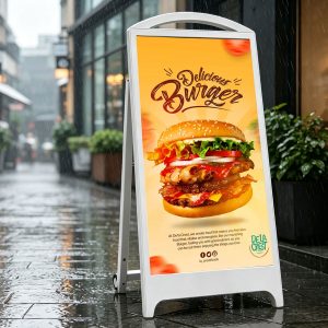 P2.5 Outdoor Waterproof Portable LED Digital Signage Poster Display, IP65 Rated and Battery-powered for Shopping Malls